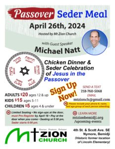 Passover Seder Meal @ Mt. Zion Church